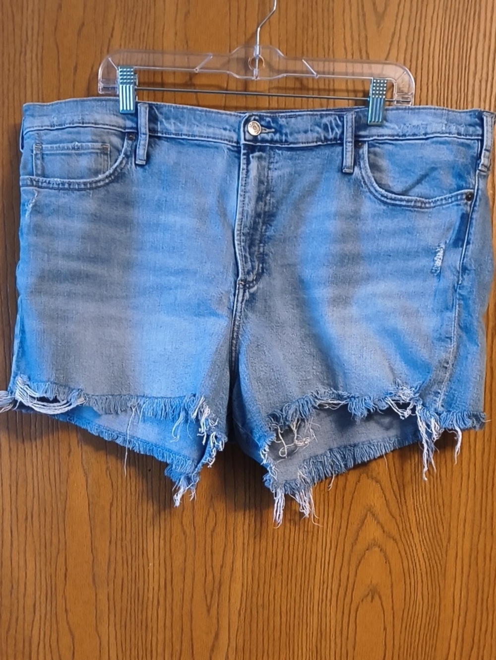 Silver Jeans Light Blue Distressed Frayed Hem Denim Shorts